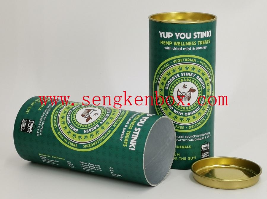 Rolled Edge Veterinary Drug Packaging Paper Cans with Metal Lid