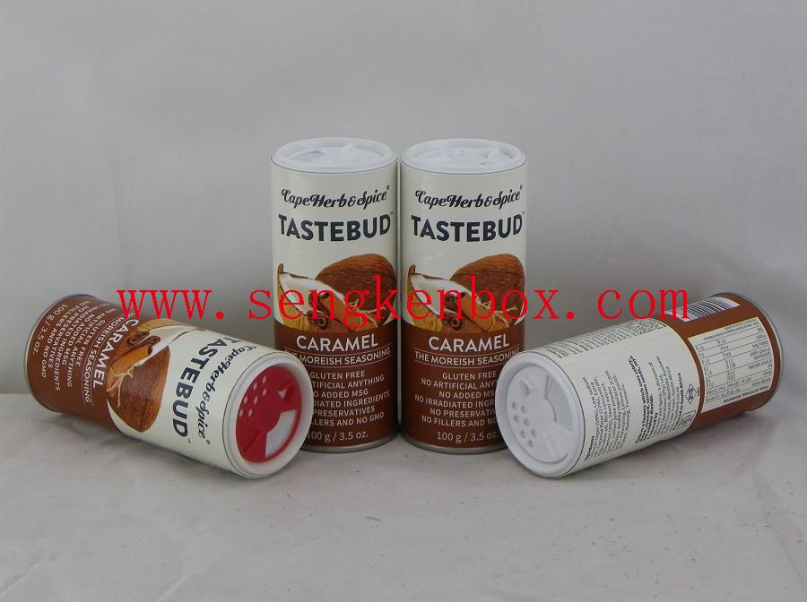 Caramel Seasoning Packaging Round Cardboard Shaker Paper Cans