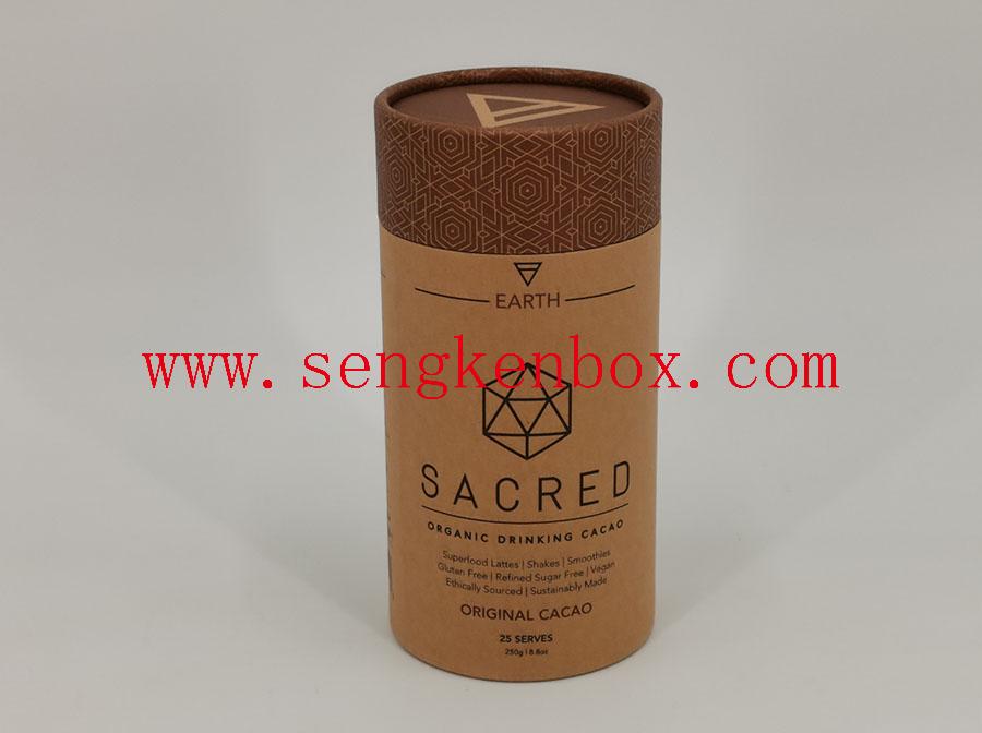 Cacao Packaging Round Cardboard Canister