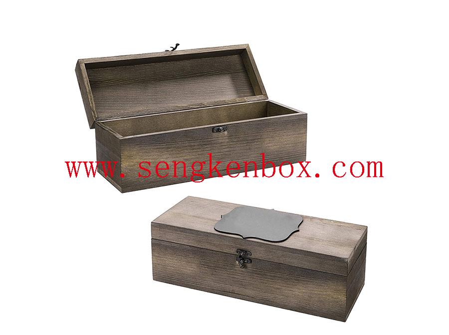 Vintage Iron Wine Wooden Box