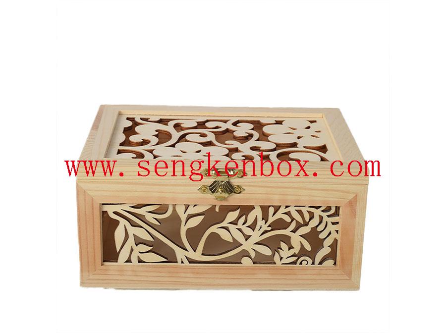 Storage Wooden Box With Hollowing