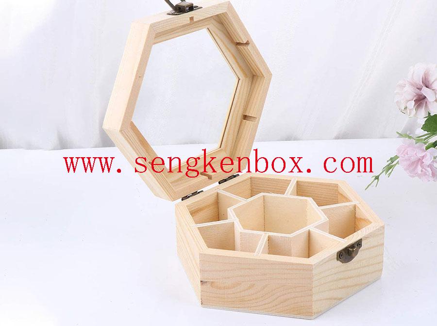 Hexagonal Wooden Box Gift Box