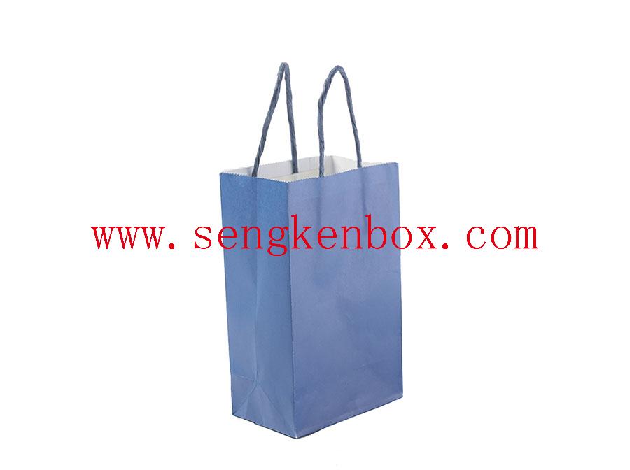 Custom Blue Kraft Paper Bag