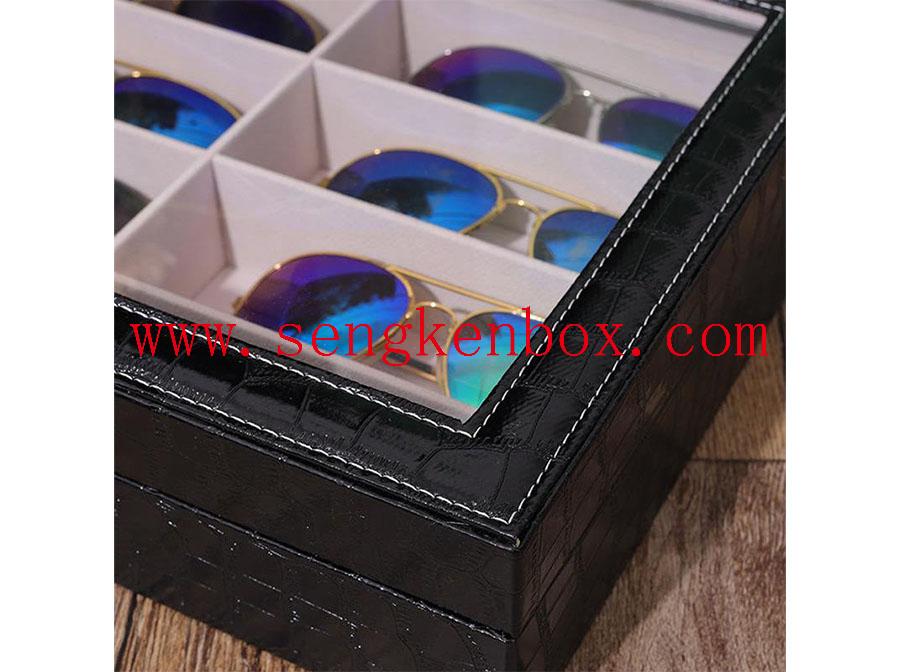 8 siatek Przechowywanie okularów Okulary przeciwsłoneczne Pudełko do kolekcji domowej