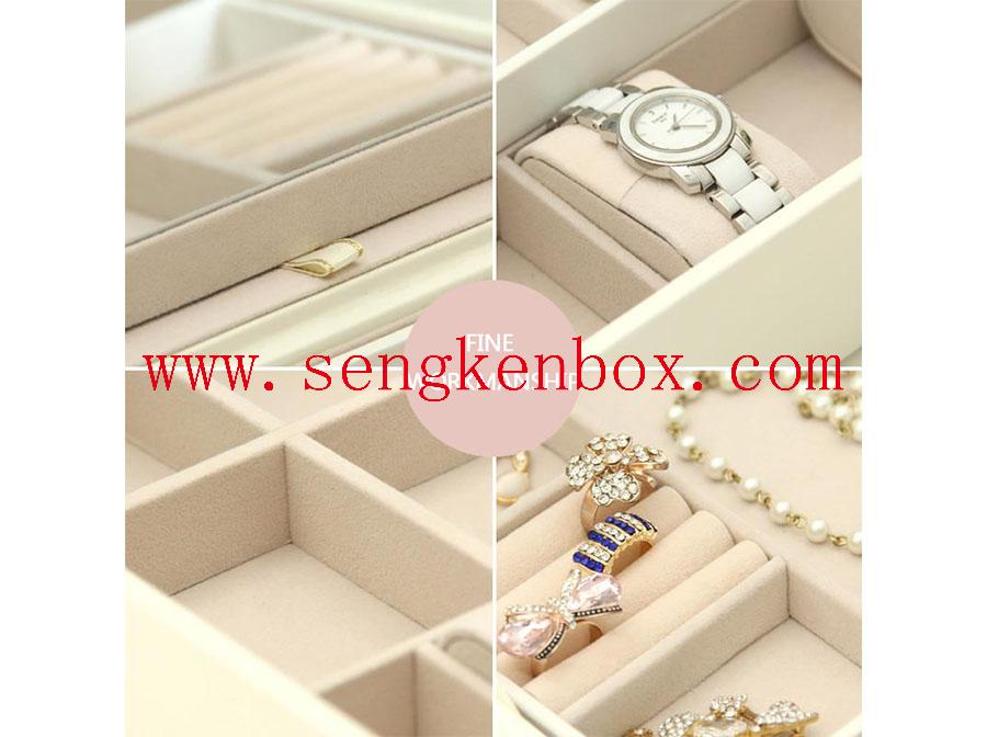 Luksusowe hurtowe skórzane pudełko z biżuterią
