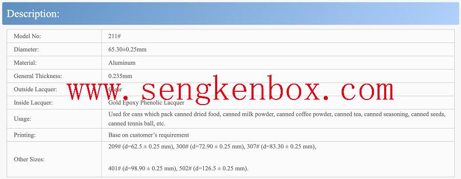 tin can and easy open end tin can and easy open end