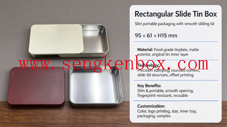 Jewelry Storage Rectangular Tin Box