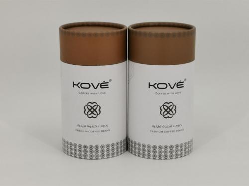 Sprzedaż OEM i ODM Food Grade Brown Double Lids Paper Tube Coffee Packaging