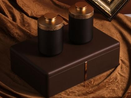 Latte Coffee Place Metal Cans Leather Box