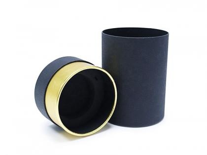 Tea Black Gold Round Paper Box