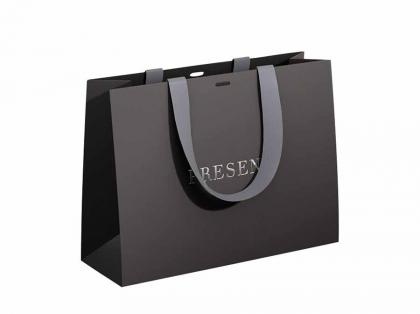 Ribbon Handle Boutique Shopping Bags With Logo