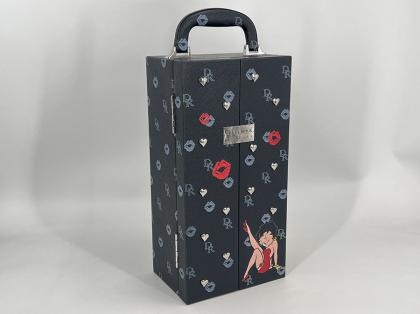 Sprzedaż OEM i ODM Black Double Open Leather Box with Handle