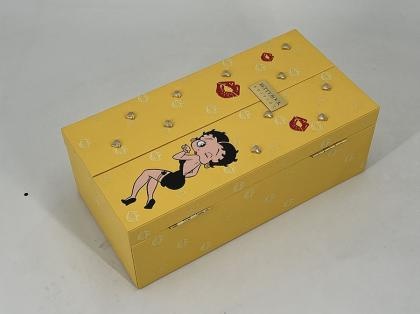 Sprzedaż OEM i ODM Yellow Double Open Leather Box with Handle