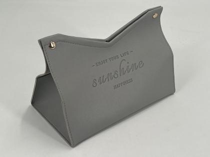 Sprzedaż OEM i ODM PU Leather Desktop Tissue Case for Home Office Use
