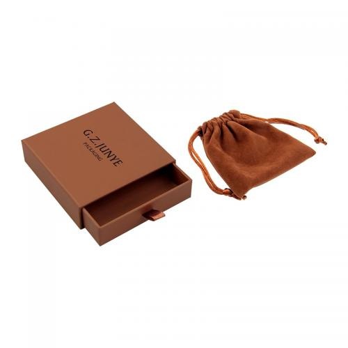 Sprzedaż OEM i ODM Custom brown luxury drawer jewelry packaging box with logo