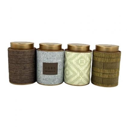Factory Wholesale Tea Paper Can with Metal Lid